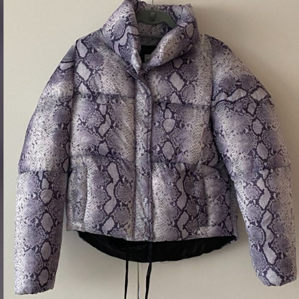Apparis Short Puffer Jacket Size Small Python Print 70% 0ff